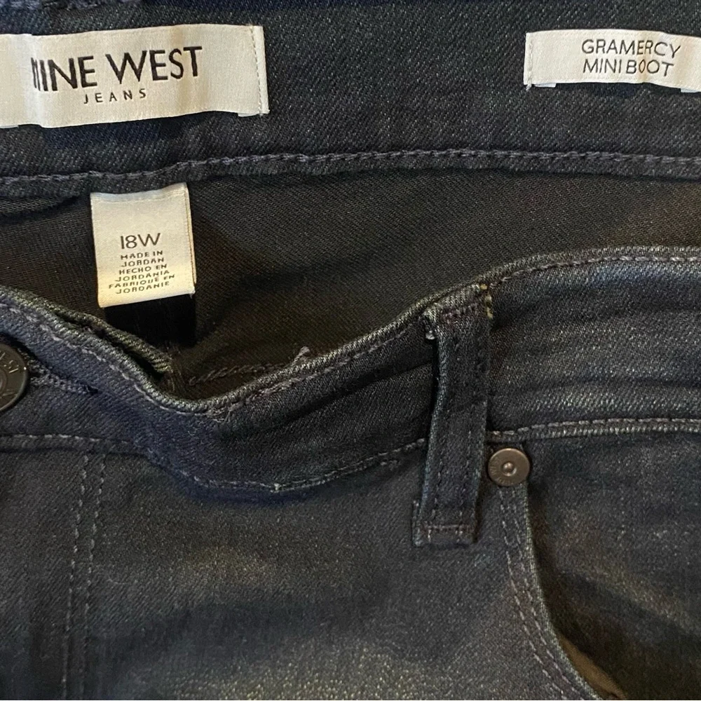 Nine West Gramercy Mini Boot Dark Wash Jeans Womens Plus Size 18W NWT - Picture 4 of 9